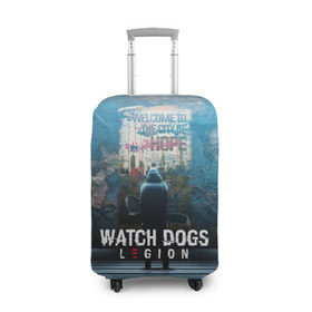Чехол для чемодана 3D с принтом WATCH DOGS LEGION в Санкт-Петербурге, 86% полиэфир, 14% спандекс | двустороннее нанесение принта, прорези для ручек и колес | ded sec | fox | hacker | legion | watch dogs | watch dogs 2 | watch dogs legion | легион | хакер
