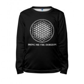 Детский лонгслив 3D с принтом BRING ME THE HORIZON в Санкт-Петербурге, 100% полиэстер | длинные рукава, круглый вырез горловины, полуприлегающий силуэт
 | bmth | bring me the horizon