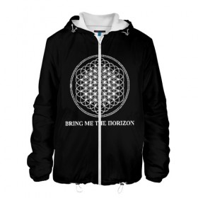 Мужская куртка 3D с принтом BRING ME THE HORIZON в Санкт-Петербурге, ткань верха — 100% полиэстер, подклад — флис | прямой крой, подол и капюшон оформлены резинкой с фиксаторами, два кармана без застежек по бокам, один большой потайной карман на груди. Карман на груди застегивается на липучку | bmth | bring me the horizon