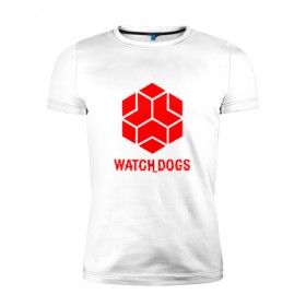 Мужская футболка премиум с принтом WATCH DOGS в Санкт-Петербурге, 92% хлопок, 8% лайкра | приталенный силуэт, круглый вырез ворота, длина до линии бедра, короткий рукав | ded sec | hacker | legion | watch dogs | watch dogs 2 | watch dogs legion | легион | хакер
