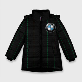 Зимняя куртка для девочек 3D с принтом BMW Racing Sport в Санкт-Петербурге, ткань верха — 100% полиэстер; подклад — 100% полиэстер, утеплитель — 100% полиэстер. | длина ниже бедра, удлиненная спинка, воротник стойка и отстегивающийся капюшон. Есть боковые карманы с листочкой на кнопках, утяжки по низу изделия и внутренний карман на молнии. 

Предусмотрены светоотражающий принт на спинке, радужный светоотражающий элемент на пуллере молнии и на резинке для утяжки. | Тематика изображения на принте: auto | bmw | need for speed | race | racing | sport | street racing | авто | автомобиль | бмв | гонка | жажда скорости | протектор | резина | скорость | спорт | стиль | стритрейсинг | шины