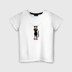 Детская футболка хлопок с принтом Кот Повис в Санкт-Петербурге, 100% хлопок | круглый вырез горловины, полуприлегающий силуэт, длина до линии бедер | домашнее животное | животное | кот | котенок