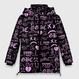 Женская зимняя куртка 3D с принтом LIL PEEP LOGOBOMBING в Санкт-Петербурге, верх — 100% полиэстер; подкладка — 100% полиэстер; утеплитель — 100% полиэстер | длина ниже бедра, силуэт Оверсайз. Есть воротник-стойка, отстегивающийся капюшон и ветрозащитная планка. 

Боковые карманы с листочкой на кнопках и внутренний карман на молнии | awful things | hell boy | lil peep | lil prince | клауд | клауд рэп | лил пип | пееп. | пост эмо | реп | репер | рэп | рэпер | трэп | хип хоп | эмо трэп