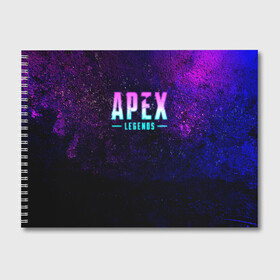 Альбом для рисования с принтом Apex Legends Neon logo в Санкт-Петербурге, 100% бумага
 | матовая бумага, плотность 200 мг. | apex | apex legends | bangalor | bloodhound | caustic | crypto | gibraltar | legends | lifeline | logo | mirage | neon | pathfinder | titanfall | watson | wraith | апекс | неон