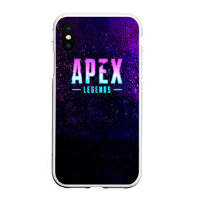 Чехол для iPhone XS Max матовый с принтом Apex Legends Neon logo в Санкт-Петербурге, Силикон | Область печати: задняя сторона чехла, без боковых панелей | apex | apex legends | bangalor | bloodhound | caustic | crypto | gibraltar | legends | lifeline | logo | mirage | neon | pathfinder | titanfall | watson | wraith | апекс | неон