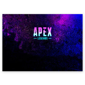 Поздравительная открытка с принтом Apex Legends. Neon logo в Санкт-Петербурге, 100% бумага | плотность бумаги 280 г/м2, матовая, на обратной стороне линовка и место для марки
 | Тематика изображения на принте: apex | apex legends | bangalor | bloodhound | caustic | crypto | gibraltar | legends | lifeline | logo | mirage | neon | pathfinder | titanfall | watson | wraith | апекс | неон