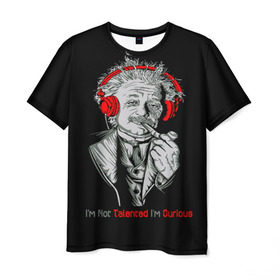 Мужская футболка 3D с принтом Альберт Эйнштейн в Санкт-Петербурге, 100% полиэфир | прямой крой, круглый вырез горловины, длина до линии бедер | albert einstein | biography | genius | history | physics | relativity | science | альберт эйнштейн | биография | гений | история | наука | относительность | физика