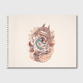 Альбом для рисования с принтом My Neighbor Totoro в Санкт-Петербурге, 100% бумага
 | матовая бумага, плотность 200 мг. | Тематика изображения на принте: anime | forest | meme | my neighbor | protectors | tokyo | totoro | аниме | гибли | иероглиф | манга | миядзаки | мой сосед | стиль | тоторо | фентези | хаяо | япония