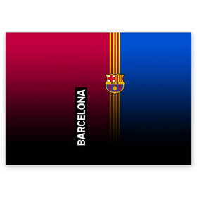 Поздравительная открытка с принтом BARCELONA в Санкт-Петербурге, 100% бумага | плотность бумаги 280 г/м2, матовая, на обратной стороне линовка и место для марки
 | barca | barsa | barselona | fc barcelona | leo messi | neimar | neymar | барселона | лионель месси | неймар | нэмар | футбол.