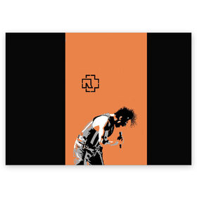Поздравительная открытка с принтом Rammstein в Санкт-Петербурге, 100% бумага | плотность бумаги 280 г/м2, матовая, на обратной стороне линовка и место для марки
 | hard | metal | music | rammstein | rock | метал | метал группа | надпись | немецкая | рамштайн | рок | тилль линдеманн