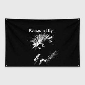 Флаг-баннер с принтом Король и Шут + Анархия (спина) в Санкт-Петербурге, 100% полиэстер | размер 67 х 109 см, плотность ткани — 95 г/м2; по краям флага есть четыре люверса для крепления | киш | король и шут | михаил горшенев