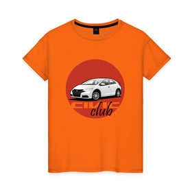Женская футболка хлопок с принтом Honda Civic club в Санкт-Петербурге, 100% хлопок | прямой крой, круглый вырез горловины, длина до линии бедер, слегка спущенное плечо | 9gen | civic | generation | honda | nine | девять | поколение | хонда | цивик