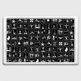 Магнит 45*70 с принтом Portal icons в Санкт-Петербурге, Пластик | Размер: 78*52 мм; Размер печати: 70*45 | half life | головоломка | иконки | пиктограммы | портал | телепорт