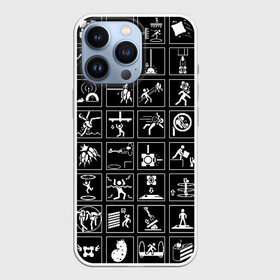 Чехол для iPhone 13 Pro с принтом Portal icons в Санкт-Петербурге,  |  | half life | головоломка | иконки | пиктограммы | портал | телепорт