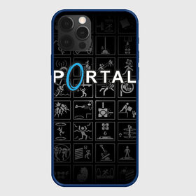 Чехол для iPhone 12 Pro с принтом Portal icons в Санкт-Петербурге, силикон | область печати: задняя сторона чехла, без боковых панелей | half life | головоломка | иконки | пиктограммы | портал | телепорт