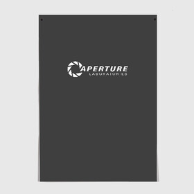 Постер с принтом APERTURE lab. в Санкт-Петербурге, 100% бумага
 | бумага, плотность 150 мг. Матовая, но за счет высокого коэффициента гладкости имеет небольшой блеск и дает на свету блики, но в отличии от глянцевой бумаги не покрыта лаком | aperture | aperture science innovators | game | portal | portal 2