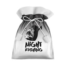 Подарочный 3D мешок с принтом Рыба удильщик в Санкт-Петербурге, 100% полиэстер | Размер: 29*39 см | angler | fin | fishing | jaw | lantern | night | rod | tail | teeth | глубина | зубы | ночь | плавник | рыбалка | удильщик | удочка | фонарик | хвост
