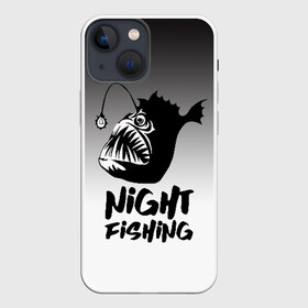 Чехол для iPhone 13 mini с принтом Рыба удильщик в Санкт-Петербурге,  |  | angler | fin | fishing | jaw | lantern | night | rod | tail | teeth | глубина | зубы | ночь | плавник | рыбалка | удильщик | удочка | фонарик | хвост