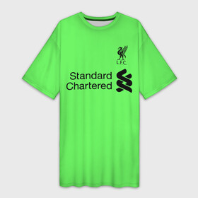 Платье-футболка 3D с принтом Alisson GK away 19 20 в Санкт-Петербурге,  |  | alisson | becker | champions | england | league | liverpool | premier | алиссон | англия | бекер | ливерпуль | лига | чемпионов