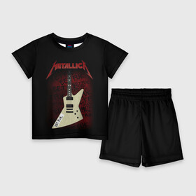 Детский костюм с шортами 3D с принтом Metallica в Санкт-Петербурге,  |  | metalica | metallica | группа | джеймс хэтфилд | кирк хэмметт | ларс ульрих | метал | металика | металлика | миталика | музыка | роберт трухильо | рок | трэш | трэшметал | хард | хеви