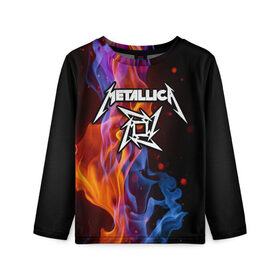Детский лонгслив 3D с принтом Metallica в Санкт-Петербурге, 100% полиэстер | длинные рукава, круглый вырез горловины, полуприлегающий силуэт
 | metalica | metallica | группа | джеймс хэтфилд | кирк хэмметт | ларс ульрих | метал | металика | металлика | миталика | музыка | роберт трухильо | рок | трэш | трэшметал | хард | хеви