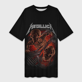 Платье-футболка 3D с принтом Metallica в Санкт-Петербурге,  |  | metalica | metallica | группа | джеймс хэтфилд | кирк хэмметт | ларс ульрих | метал | металика | металлика | миталика | музыка | роберт трухильо | рок | трэш | трэшметал | хард | хеви