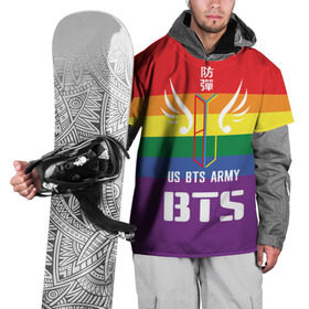 Накидка на куртку 3D с принтом BTS Army в Санкт-Петербурге, 100% полиэстер |  | army | bangtan boys | beyond the scene | boys | bts | chin | edm | emblem | fans | hieroglyphs | hip hop | jimin | k pop | logo | rainbow | rb | rm | south korean | армия | бойбенд | ви | джей хоуп | иероглифы | логотип | мальчики | радуга | сюга | 