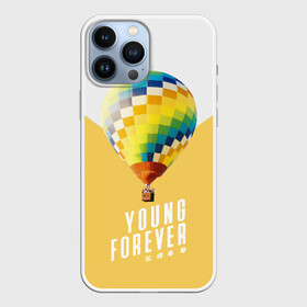 Чехол для iPhone 13 Pro Max с принтом BTS Young Forever в Санкт-Петербурге,  |  | Тематика изображения на принте: balloon | bangtan boys | beyond the scene | boyband | boys | bts | chin | chonguk | edm | emblem | hip hop | jimin | jj hope | k pop | logo | rb | rm | shuga | south korean | wee | бойбенд | ви | воздушный шар | джей хоуп | логотип | мальчики | сюга