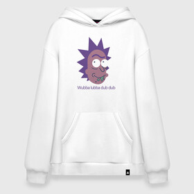 Худи SuperOversize хлопок с принтом Wubba lubba dub dub в Санкт-Петербурге, 70% хлопок, 30% полиэстер, мягкий начес внутри | карман-кенгуру, эластичная резинка на манжетах и по нижней кромке, двухслойный капюшон
 | c 137 | morty | morty smith | portal | rick | rick and morty | rick sanchez | sanchez | smith | морти | морти смит | портал | рик | рик и морти | рик санчез | санчез | смит