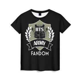 Женская футболка 3D с принтом BTS Army Fandom в Санкт-Петербурге, 100% полиэфир ( синтетическое хлопкоподобное полотно) | прямой крой, круглый вырез горловины, длина до линии бедер | army | bangtan boys | beyond the scene | boys | bts | chin | edm | emblem | fandom | fans | hieroglyphs | hip hop | jimin | k pop | logo | rainbow | rb | rm | south korean | армия | бойбенд | ви | джей хоуп | иероглифы | логотип | мальчики | радуга 