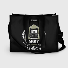 Сумка-шоппер 3D с принтом BTS Army Fandom в Санкт-Петербурге, 100% полиэстер | застегивается на металлическую кнопку; внутренний карман застегивается на молнию. Стенки укреплены специальным мягким материалом, чтобы защитить содержимое от несильных ударов
 | army | bangtan boys | beyond the scene | boys | bts | chin | edm | emblem | fandom | fans | hieroglyphs | hip hop | jimin | k pop | logo | rainbow | rb | rm | south korean | армия | бойбенд | ви | джей хоуп | иероглифы | логотип | мальчики | радуга 