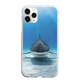 Чехол для iPhone 11 Pro Max матовый с принтом Анфас в Санкт-Петербурге, Силикон |  | bottom | fin | full face | jaw | ocean | sand | shark | water | акула | анфас | вода | дно | океан | песок | плавник