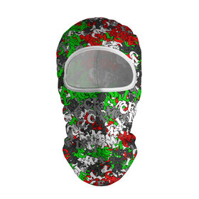 Балаклава 3D с принтом Камуфляж с буквами FCLM в Санкт-Петербурге, 100% полиэстер, ткань с особыми свойствами — Activecool | плотность 150–180 г/м2; хорошо тянется, но при этом сохраняет форму. Закрывает шею, вокруг отверстия для глаз кайма. Единый размер | Тематика изображения на принте: зеленый | клуб | красно зеленый | красный | локо | локомотив | москва | паттерн