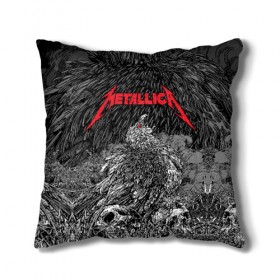 Подушка 3D с принтом Metallica в Санкт-Петербурге, наволочка – 100% полиэстер, наполнитель – холлофайбер (легкий наполнитель, не вызывает аллергию). | состоит из подушки и наволочки. Наволочка на молнии, легко снимается для стирки | american | bird | eagle | james hetfield | kirk hammett | lars ulrich | metal band | metallica | red eye | robert trujillo | scream | skull | американская | джеймс хетфилд | кирк хэмметт | красный глаз | крик | ларс ульрих | метал группа | метал