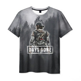 Мужская футболка 3D с принтом Days Gone в Санкт-Петербурге, 100% полиэфир | прямой крой, круглый вырез горловины, длина до линии бедер | days gone | лес | лого | персонаж