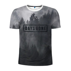 Мужская футболка 3D спортивная с принтом Days Gone в Санкт-Петербурге, 100% полиэстер с улучшенными характеристиками | приталенный силуэт, круглая горловина, широкие плечи, сужается к линии бедра | days gone | игра | лес | лого