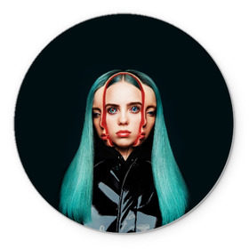 Коврик для мышки круглый с принтом BILLIE EILISH в Санкт-Петербурге, резина и полиэстер | круглая форма, изображение наносится на всю лицевую часть | ayelish | bad guy | bellyache | bilie eilish | bilie elish | billie | billie eilish | eilish | electronic | elish | music | били айлиш | билли айлиш | эйлиш | элиш