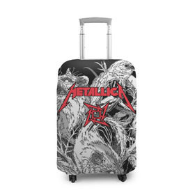 Чехол для чемодана 3D с принтом Metallica в Санкт-Петербурге, 86% полиэфир, 14% спандекс | двустороннее нанесение принта, прорези для ручек и колес | american | angry | emblem | james hetfield | kirk hammett | la | live | logo | metal band | metallica | rats | ravens | zombies | американская | вороны | джеймс хетфилд | живые | злые | зомби | кирк хэмметт | крысы | ларс ульрих | логотип | мета