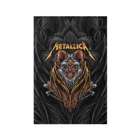 Обложка для паспорта матовая кожа с принтом Metallica в Санкт-Петербурге, натуральная матовая кожа | размер 19,3 х 13,7 см; прозрачные пластиковые крепления | Тематика изображения на принте: american | bat | bones | emblem | fangs | james hetfield | kirk hammett | metal band | metallica | mouse | music | rock | vampire | американская | вампир | джеймс хетфилд | кирк хэмметт | клыки | кости | ларс ульрих | летучая | метал группа | мет
