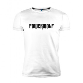 Мужская футболка премиум с принтом Powerwolf в Санкт-Петербурге, 92% хлопок, 8% лайкра | приталенный силуэт, круглый вырез ворота, длина до линии бедра, короткий рукав | powerwolf | метал | повервольф | повервульф | рок