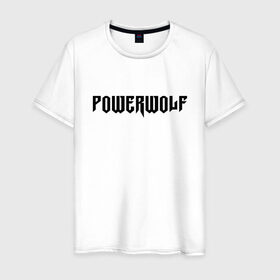 Мужская футболка хлопок с принтом Powerwolf в Санкт-Петербурге, 100% хлопок | прямой крой, круглый вырез горловины, длина до линии бедер, слегка спущенное плечо. | powerwolf | метал | повервольф | повервульф | рок