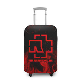 Чехол для чемодана 3D с принтом RAMMSTEIN в Санкт-Петербурге, 86% полиэфир, 14% спандекс | двустороннее нанесение принта, прорези для ручек и колес | fire | flake | rammstein | smoke | дым | огонь | пламя | пожар | рамштайн