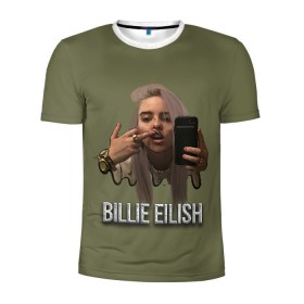 Мужская футболка 3D спортивная с принтом BILLIE EILISH в Санкт-Петербурге, 100% полиэстер с улучшенными характеристиками | приталенный силуэт, круглая горловина, широкие плечи, сужается к линии бедра | ayelish | bad guy | bellyache | bilie eilish | bilie elish | billie | billie eilish | eilish | electronic | elish | music | били айлиш | билли айлиш | эйлиш | элиш