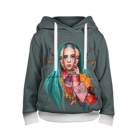 Детская толстовка 3D с принтом BILLIE EILISH в Санкт-Петербурге, 100% полиэстер | двухслойный капюшон со шнурком для регулировки, мягкие манжеты на рукавах и по низу толстовки, спереди карман-кенгуру с мягким внутренним слоем | ayelish | bad guy | bellyache | bilie eilish | bilie elish | billie | billie eilish | eilish | electronic | elish | music | били айлиш | билли айлиш | эйлиш | элиш