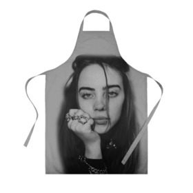 Фартук 3D с принтом BILLIE EILISH в Санкт-Петербурге, 100% полиэстер | общий размер — 65 х 85 см, ширина нагрудника — 26 см, горловина — 53 см, длина завязок — 54 см, общий обхват в поясе — 173 см. Принт на завязках и на горловине наносится с двух сторон, на основной части фартука — только с внешней стороны | ayelish | bad guy | bellyache | bilie eilish | bilie elish | billie | billie eilish | eilish | electronic | elish | music | били айлиш | билли айлиш | эйлиш | элиш