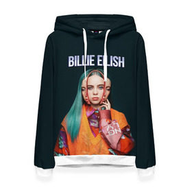 Женская толстовка 3D с принтом BILLIE EILISH в Санкт-Петербурге, 100% полиэстер  | двухслойный капюшон со шнурком для регулировки, мягкие манжеты на рукавах и по низу толстовки, спереди карман-кенгуру с мягким внутренним слоем. | ayelish | bad guy | bellyache | bilie eilish | bilie elish | billie | billie eilish | eilish | electronic | elish | music | били айлиш | билли айлиш | эйлиш | элиш