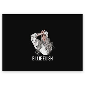 Поздравительная открытка с принтом BILLIE EILISH в Санкт-Петербурге, 100% бумага | плотность бумаги 280 г/м2, матовая, на обратной стороне линовка и место для марки
 | ayelish | bad guy | bellyache | bilie eilish | bilie elish | billie | billie eilish | eilish | electronic | elish | music | били айлиш | билли айлиш | эйлиш | элиш