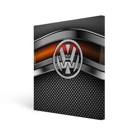 Холст квадратный с принтом Volkswagen Metal в Санкт-Петербурге, 100% ПВХ |  | volkswagen | авто | волксваген | вольсваген | железо | кольчуга | лого авто | метал | металлическая | сетка | сталь | цепи
