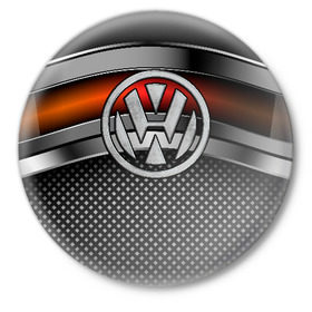 Значок с принтом Volkswagen Metal в Санкт-Петербурге,  металл | круглая форма, металлическая застежка в виде булавки | volkswagen | авто | волксваген | вольсваген | железо | кольчуга | лого авто | метал | металлическая | сетка | сталь | цепи
