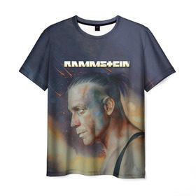 Мужская футболка 3D с принтом Rammstein в Санкт-Петербурге, 100% полиэфир | прямой крой, круглый вырез горловины, длина до линии бедер | amerika | art | germany | logo | rammstein | rock | till lindemann | арт | германия | группа | логотип | музыка | немецкая группа | немцы | песня | раммштайн | рамштайн | рок